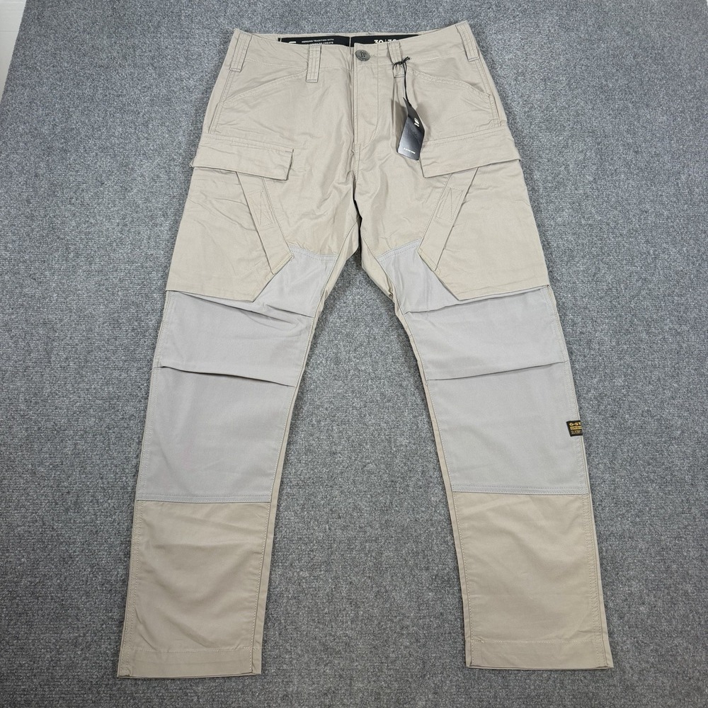G-Star Raw Pants Mens 30x30 3D Regular Tapered Cargo 3.0 Elephant Skin New